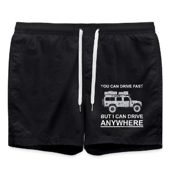 You can drive fast, but i can drive anywhere - Badeshorts - Schwarz - Vorne - AI Model Male 185 light (185cm)