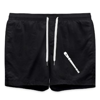 Flöte - Badeshorts - Schwarz - Vorne - AI Model Male 185 light (185cm)
