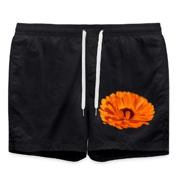 Ringelblume - Badeshorts - Schwarz - Vorne - AI Model Male 185 light (185cm)