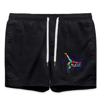 Sanfte Pilates Trainingseinheit - Badeshorts - Schwarz - Vorne - AI Model Male 185 light (185cm)