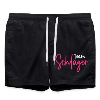 Team Schlager - Badeshorts - Schwarz - Vorne - AI Model Male 185 light (185cm)