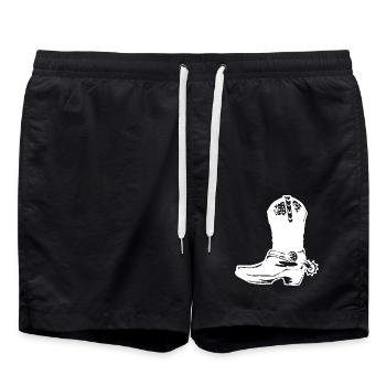 Cowboystiefel - Badeshorts - Schwarz - Vorne - AI Model Male 185 light (185cm)