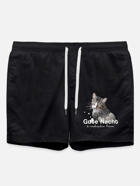 Gute Nacht Shirt Schlafshirt - Badeshorts - Schwarz