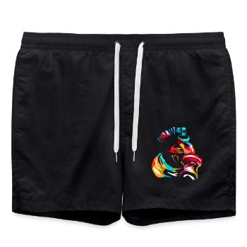 Konzentrierter Anästhesist Klinikalltag - Badeshorts - Schwarz - Vorne - AI Model Male 185 light (185cm)