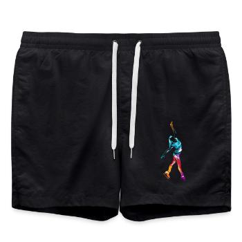 Anmutige Schlittschuhläuferin Kür - Badeshorts - Schwarz - Vorne - AI Model Male 185 light (185cm)
