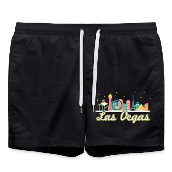 Las Vegas Strip - Badeshorts - Schwarz - Vorne - AI Model Male 185 light (185cm)