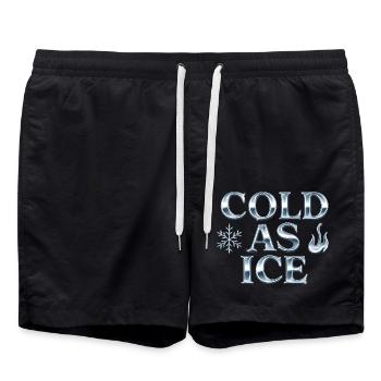 Cold / Eiskalt / Y2K Aesthetic - Badeshorts - Schwarz - Vorne - AI Model Male 185 light (185cm)