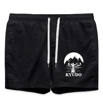 Konzentrierter Kyudo Zen-Schütze - Badeshorts - Schwarz - Vorne - AI Model Male 185 light (185cm)