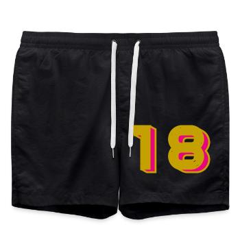 18 - Badeshorts - Schwarz - Vorne - AI Model Male 185 light (185cm)