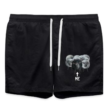 Me - Schwarzes Schaf in der grauen Herde - Badeshorts - Schwarz - Vorne - AI Model Male 185 light (185cm)