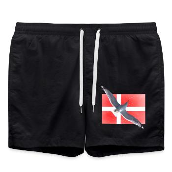 Dänemark Möwe Danmark - Badeshorts - Schwarz - Vorne - AI Model Male 185 light (185cm)