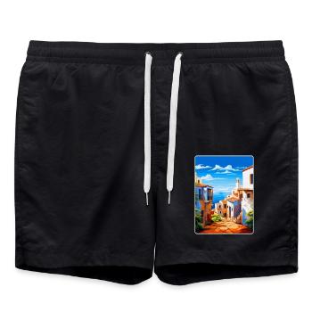 Almería Spanien Vintage Reiseplakat WPA Souvenir - Badeshorts - Schwarz - Vorne - AI Model Male 185 light (185cm)