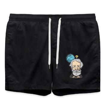 Abenteuerlicher Jules Verne Klassiker - Badeshorts - Schwarz - Vorne - AI Model Male 185 light (185cm)