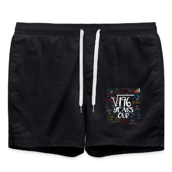 Wurzel 196 Jahre Alt Kinder 14.Geburtstag 14 Kinde - Badeshorts - Schwarz - Vorne - AI Model Male 185 light (185cm)