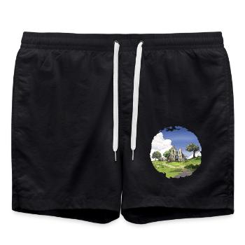 Die Kirche in Trümmern - Badeshorts - Schwarz - Vorne - AI Model Male 185 light (185cm)