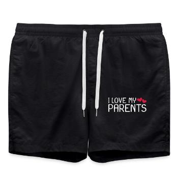Ich liebe meine Eltern - Badeshorts - Schwarz - Vorne - AI Model Male 185 light (185cm)