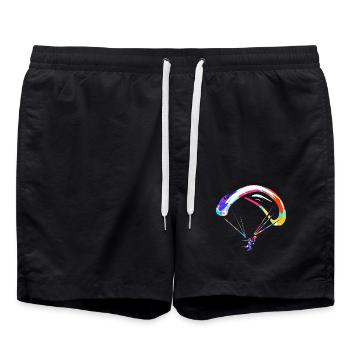 Kühner Gleitschirmflieger Aufwind - Badeshorts - Schwarz - Vorne - AI Model Male 185 light (185cm)