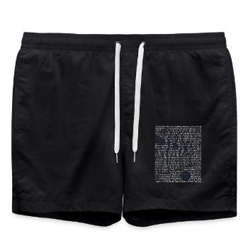 Treffsicherer Tischfußball Torwart - Badeshorts - Schwarz - Vorne - AI Model Male 185 light (185cm)