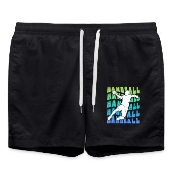 Handballspieler Handballer Kinder Handball Jungen - Badeshorts - Schwarz - Vorne - AI Model Male 185 light (185cm)