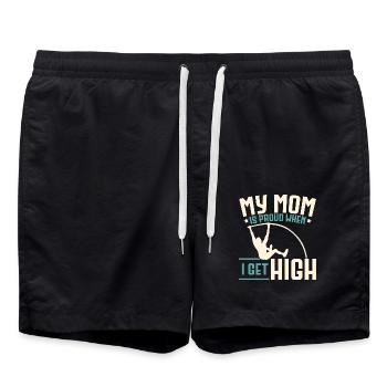 Meine Mutter ist stolz, wenn ich hoch komme Stabho - Badeshorts - Schwarz - Vorne - AI Model Male 185 light (185cm)