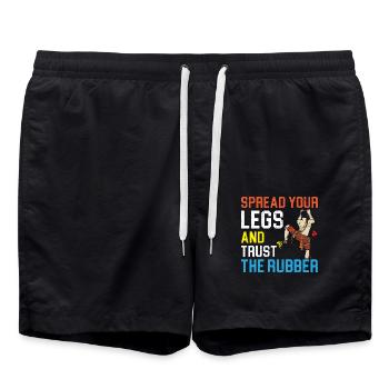 Spreiz die Beine und vertrau dem Gummi Bouldern - Badeshorts - Schwarz - Vorne - AI Model Male 185 light (185cm)