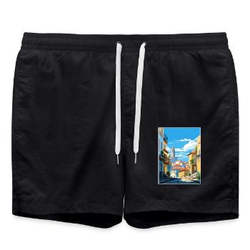 Vila Nova de Gaia Portugal Vintage Reiseposter - Badeshorts - Schwarz - Vorne - AI Model Male 185 light (185cm)