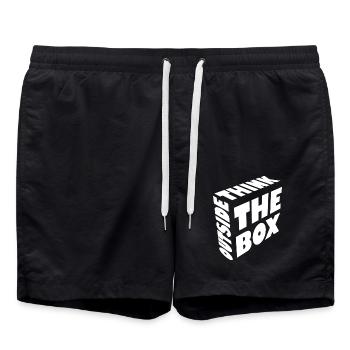 Think outside the box - Swim Trunks - black - Front - AI Model Male 185 light (185cm)