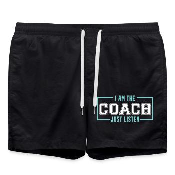 Trainer Shirt - Badeshorts - Schwarz - Vorne - AI Model Male 185 light (185cm)