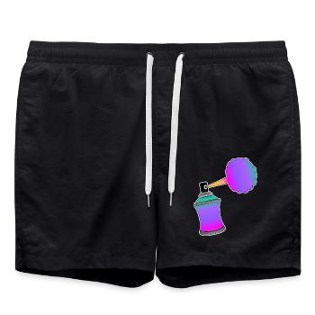 Spraydose Graffiti - Badeshorts - Schwarz - Vorne - AI Model Male 185 light (185cm)