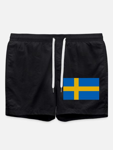 Schweden Flagge - Badeshorts - Schwarz