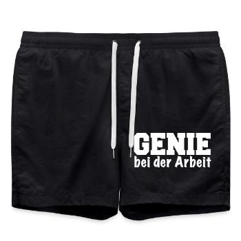 Genie bei der Arbeit lustiger Spruch Geschenk - Badeshorts - Schwarz - Vorne - AI Model Male 185 light (185cm)