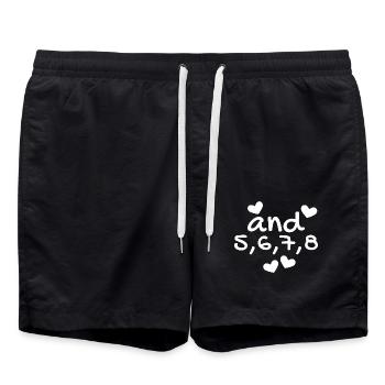 Tanzen Tanz Tanzkurs Rhythmus - Badeshorts - Schwarz - Vorne - AI Model Male 185 light (185cm)