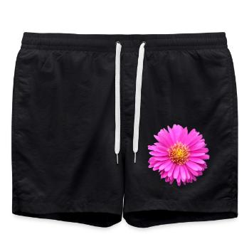 rosa Blume rosa Blüte Sommeraster - Badeshorts - Schwarz - Vorne - AI Model Male 185 light (185cm)
