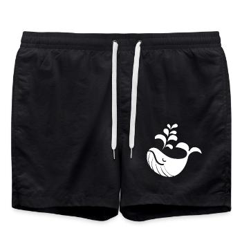Wal mit Wasserstrahl-Design - Badeshorts - Schwarz - Vorne - AI Model Male 185 light (185cm)