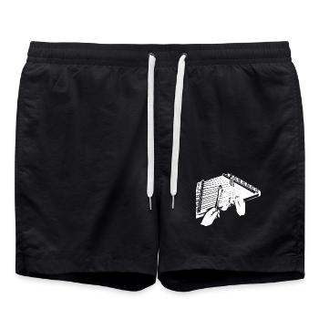 Perlendes Hackbrett Saitenklang - Badeshorts - Schwarz - Vorne - AI Model Male 185 light (185cm)