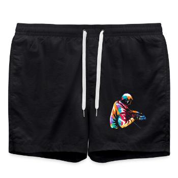 Kreativer Mediendesigner Werbeagentur - Badeshorts - Schwarz - Vorne - AI Model Male 185 light (185cm)