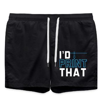 Ich würde diesen Machinisten drucken CNC-Programmi - Badeshorts - Schwarz - Vorne - AI Model Male 185 light (185cm)