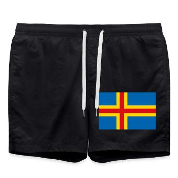 Åland-Inseln - Badeshorts - Schwarz - Vorne - AI Model Male 185 light (185cm)