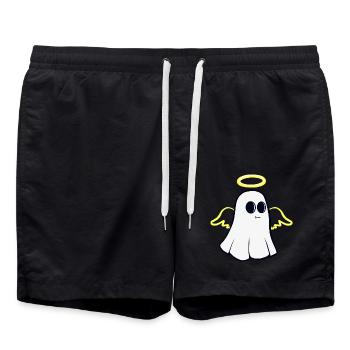 Niedlicher Geist mit Heiligenschein - Badeshorts - Schwarz - Vorne - AI Model Male 185 light (185cm)