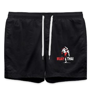 Muay Thai - Badeshorts - Schwarz - Vorne - AI Model Male 185 light (185cm)