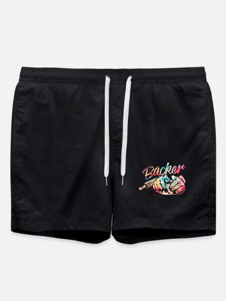 Handfester Bäcker Brotbackkunst - Badeshorts - Schwarz