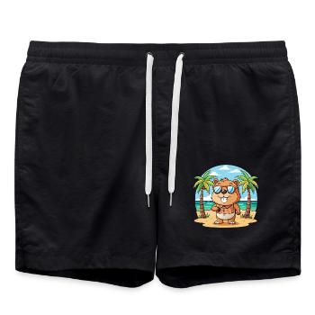 Beaver Funny Cartoon Summer Beach Sunglasses - Swim Trunks - black - Front - AI Model Male 185 light (185cm)