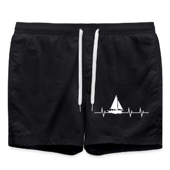 Heartbeat of a Sailor - Badeshorts - Schwarz - Vorne - AI Model Male 185 light (185cm)