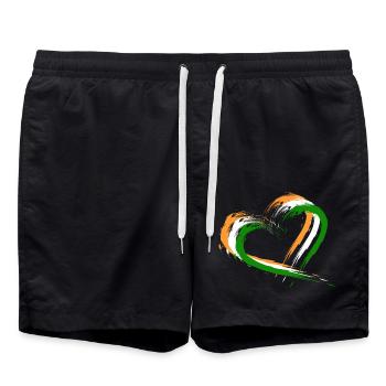 Herz Bürste Flagge Indien Design Neu Vektor Fahne - Badeshorts - Schwarz - Vorne - AI Model Male 185 light (185cm)