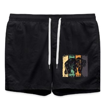 Bär - Badeshorts - Schwarz - Vorne - AI Model Male 185 light (185cm)