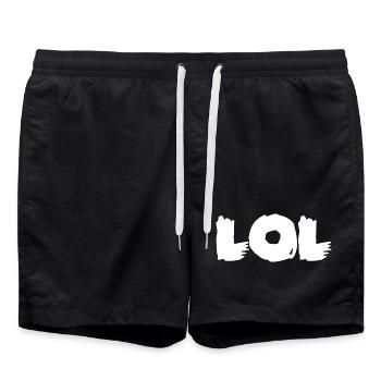 LOL Pinselstrich Kraft - Badeshorts - Schwarz - Vorne - AI Model Male 185 light (185cm)