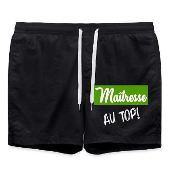 GELIEBTE. VIELEN DANK. DANKE, HERRIN - Badeshorts - Schwarz - Vorne - AI Model Male 185 light (185cm)