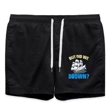 Aber sind wir ertrunken Schiffskapitän Nautischer - Badeshorts - Schwarz - Vorne - AI Model Male 185 light (185cm)