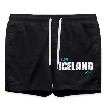 Ich liebe Island Gletscher Iceland - Badeshorts - Schwarz - Vorne - AI Model Male 185 light (185cm)
