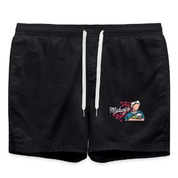 Einfühlsame Hebamme Geburtshilfe - Badeshorts - Schwarz - Vorne - AI Model Male 185 light (185cm)